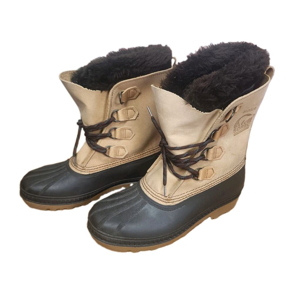 Sorel BADGER BUFF Men's Waterproof Winter Boot Brown US 10
